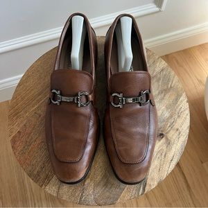 Salvatore Ferragamo Men's Ree Double Gancini Bit Leather Loafers